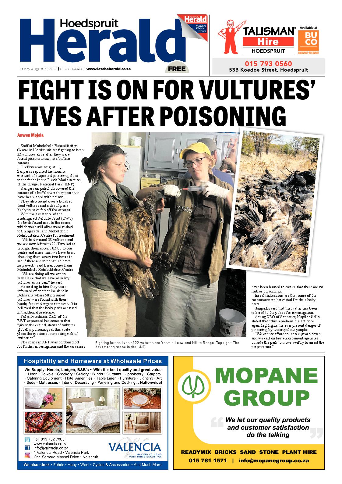 Hoedspruit Herald page 1