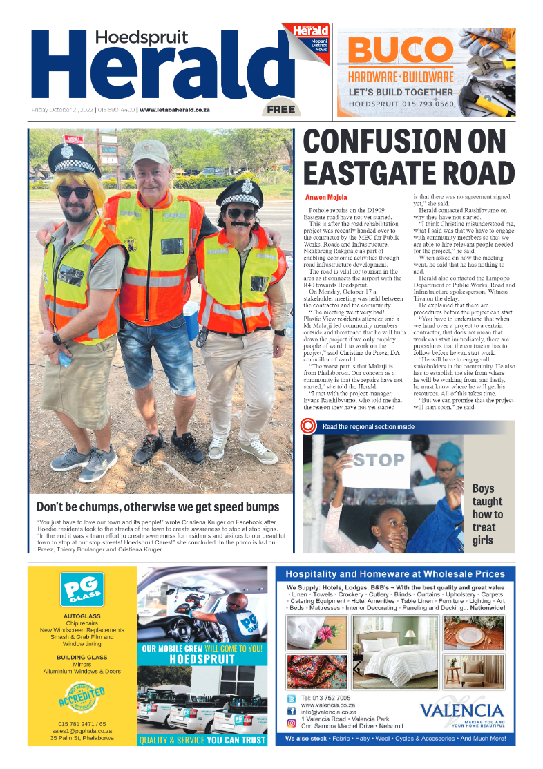 Hoedspruit Herald page 1