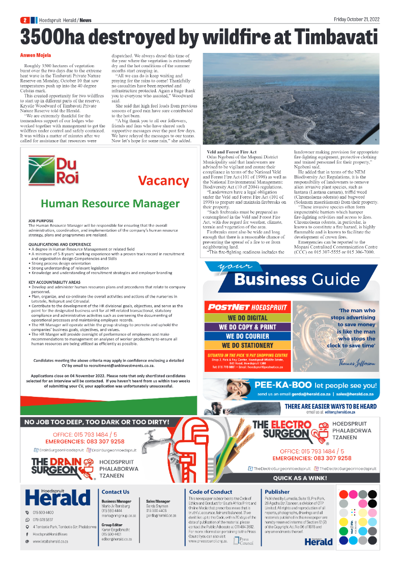 Hoedspruit Herald page 2
