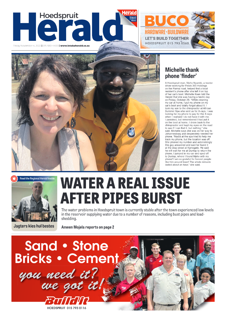 Hoedspruit Herald page 1