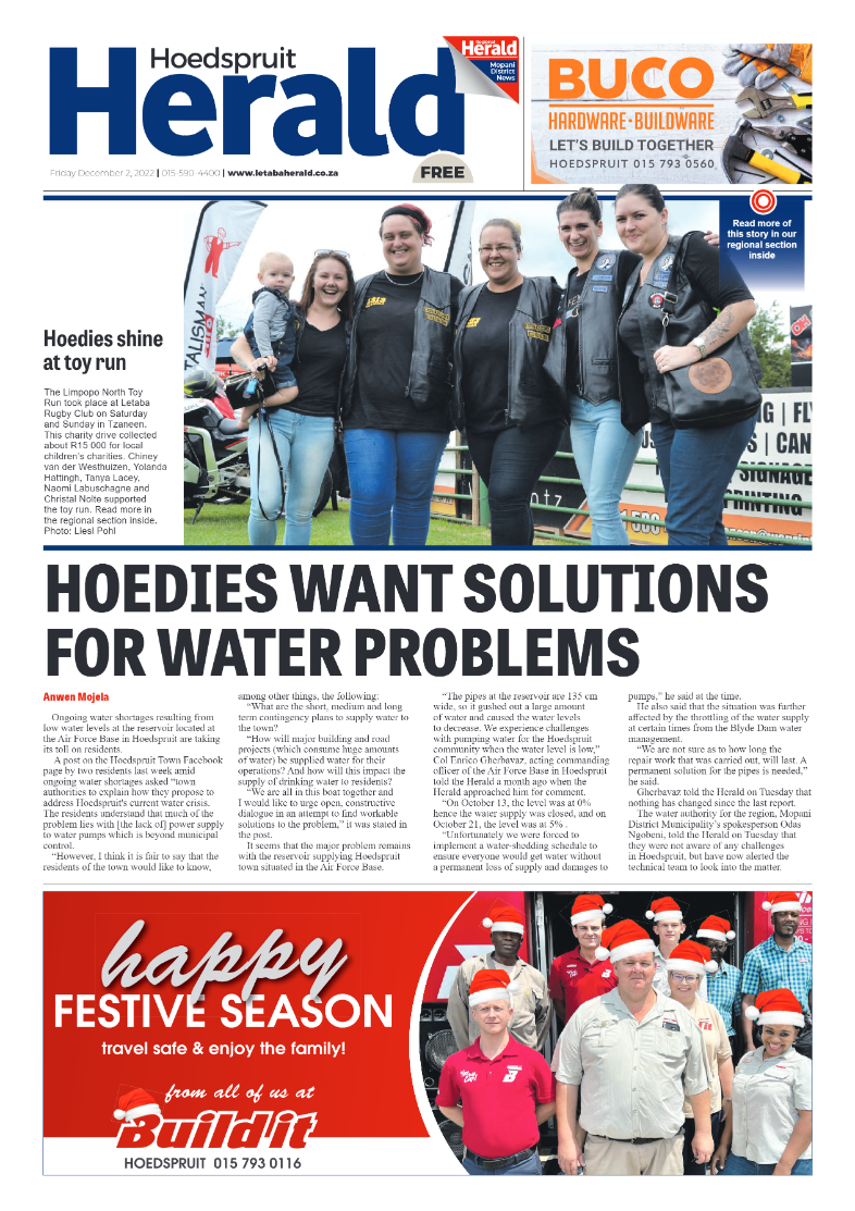 Hoedspruit Herald page 1