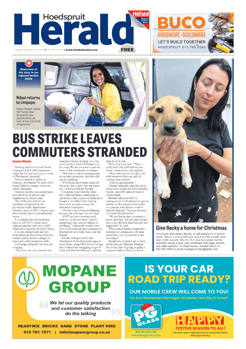 Hoedspruit Herald page 1