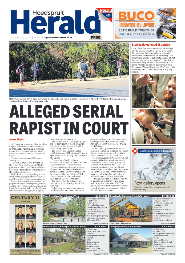 Hoedspruit Herald page 1