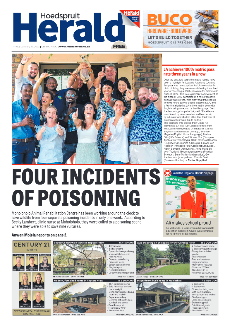 Hoedspruit Herald page 1