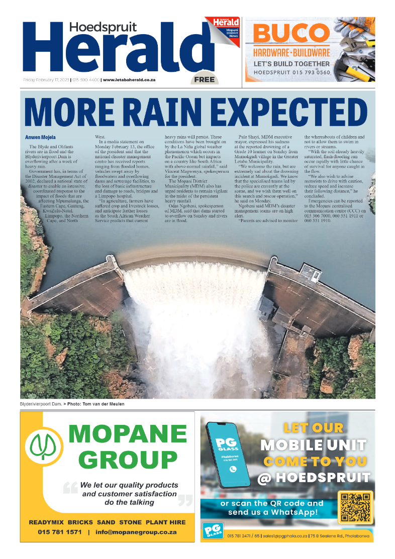 Hoedspruit Herald page 1