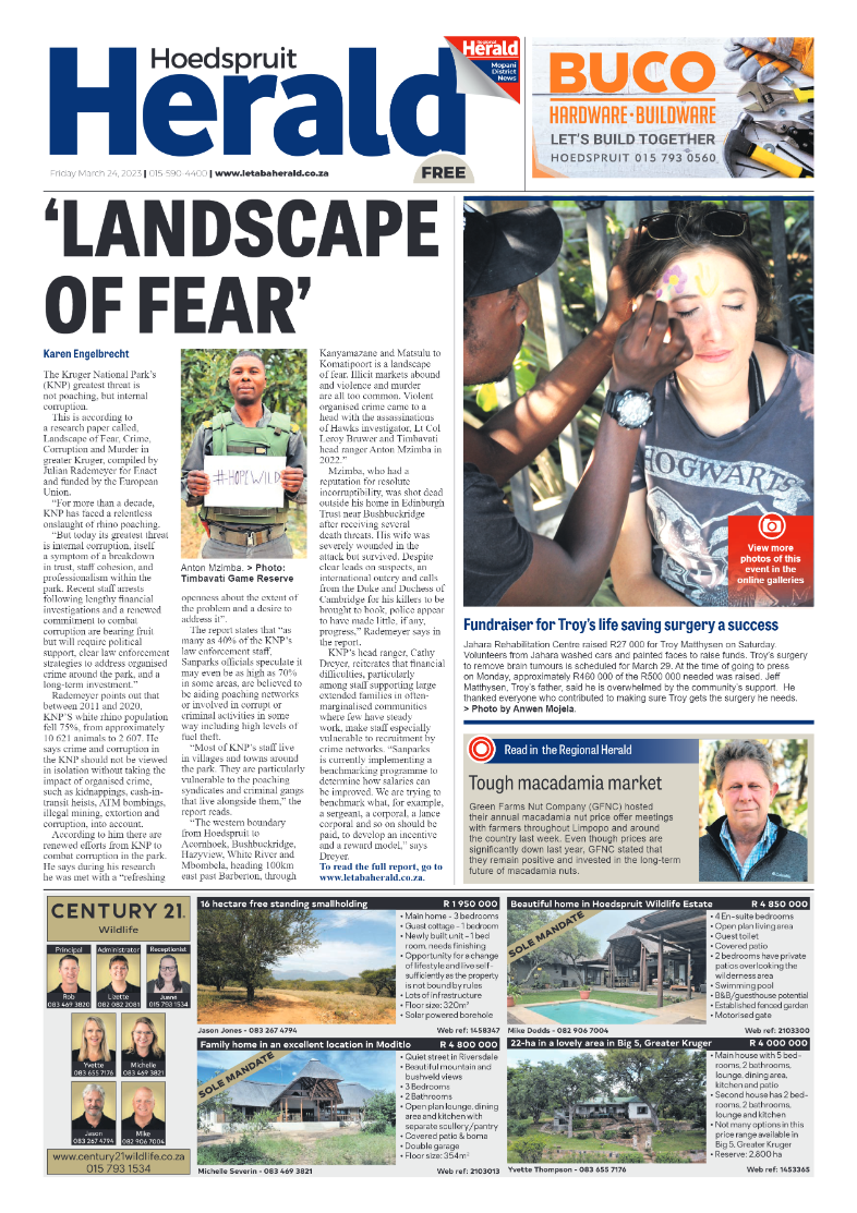 Hoedspruit Herald page 1