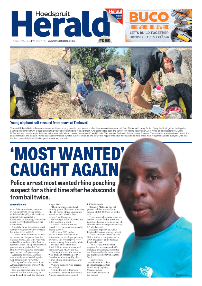 Hoedspruit Herald page 1