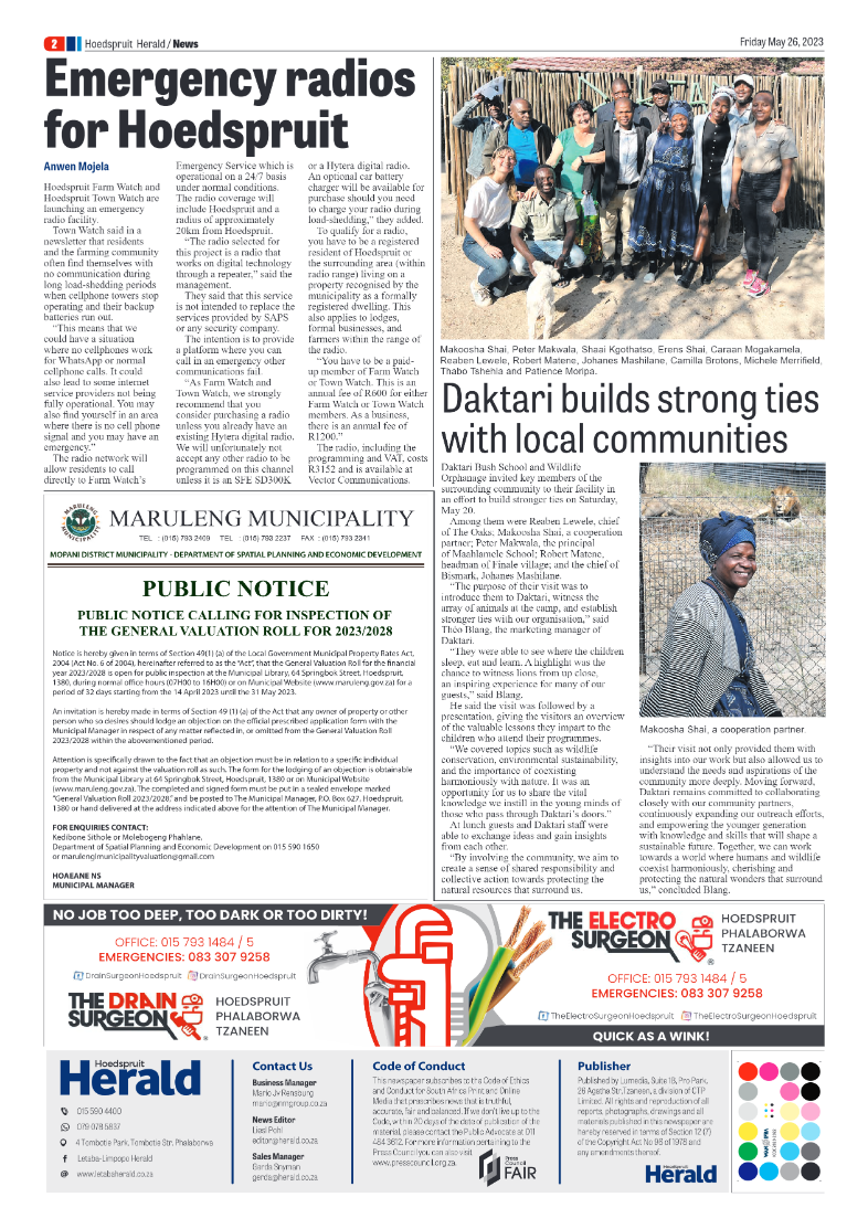 Hoedspruit Herald page 2