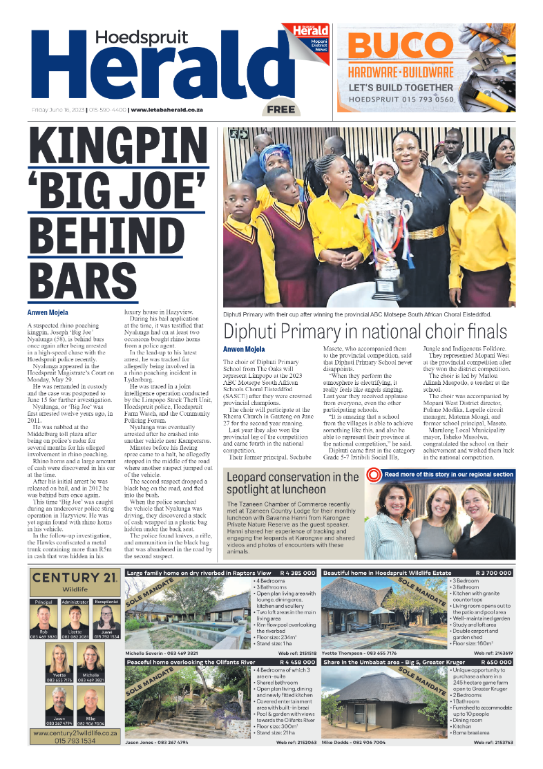 Hoedspruit Herald page 1