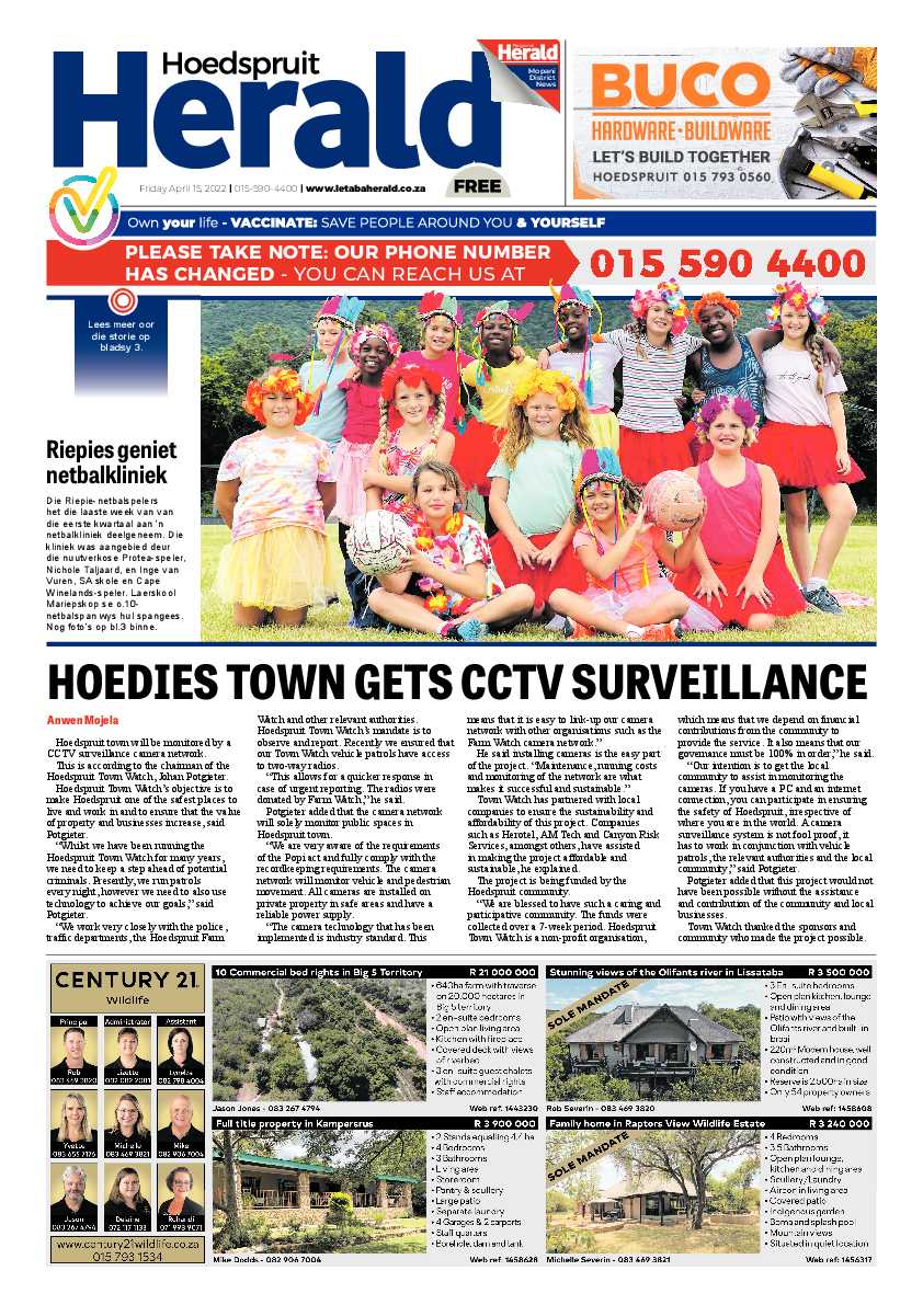 Hoedspruit Herald page 1