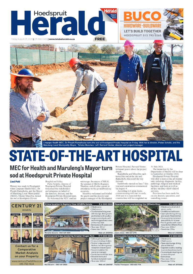 Hoedspruit Herald page 1