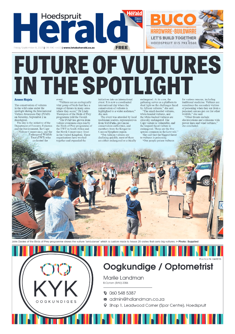 Hoedspruit Herald page 1