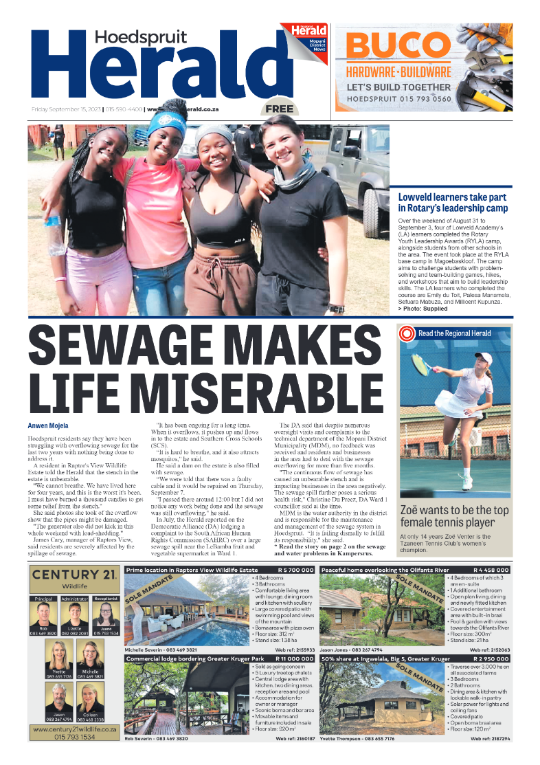 Hoedspruit Herald page 1