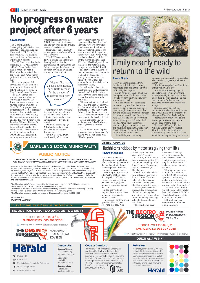 Hoedspruit Herald page 2