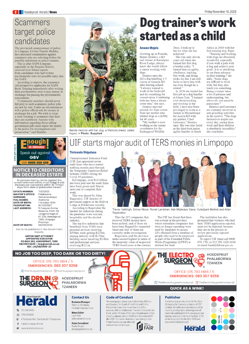 Hoedspruit Herald page 2