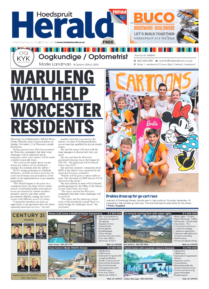 Hoedspruit Herald page 1