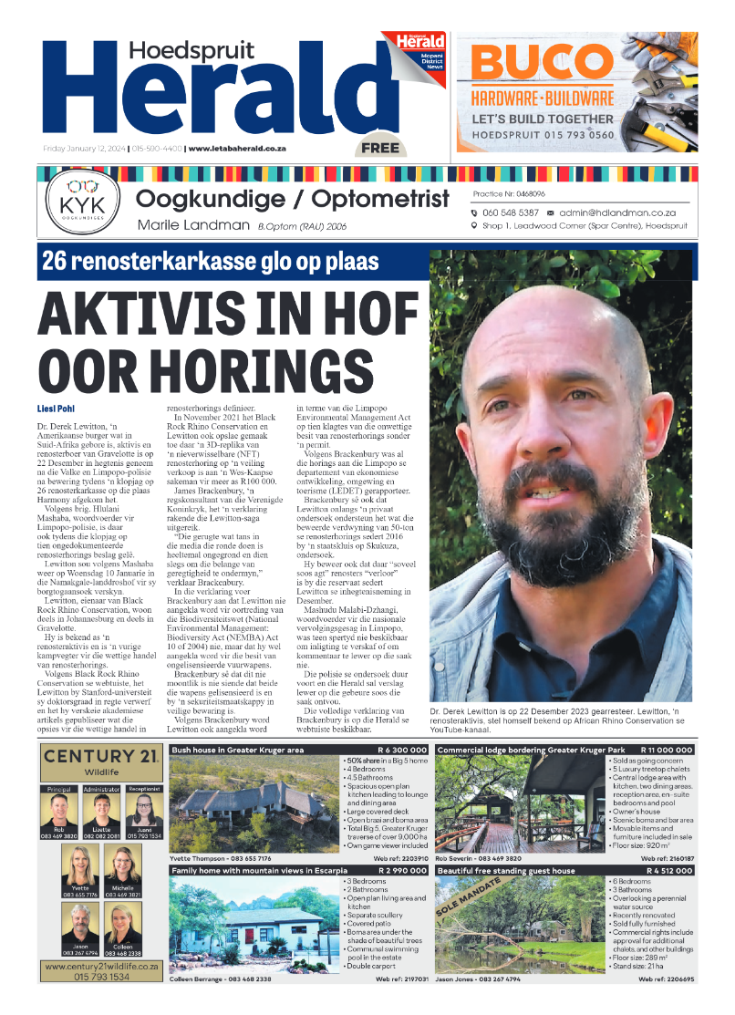 Hoedspruit Herald page 1