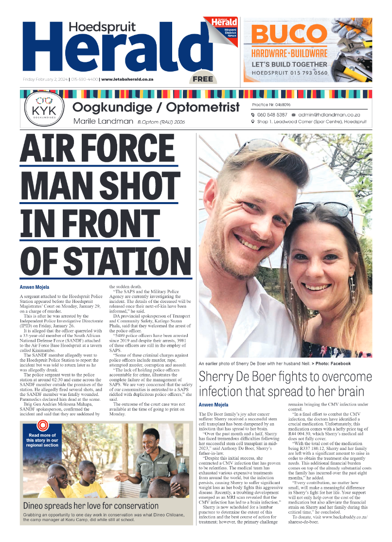 Hoedspruit Herald page 1