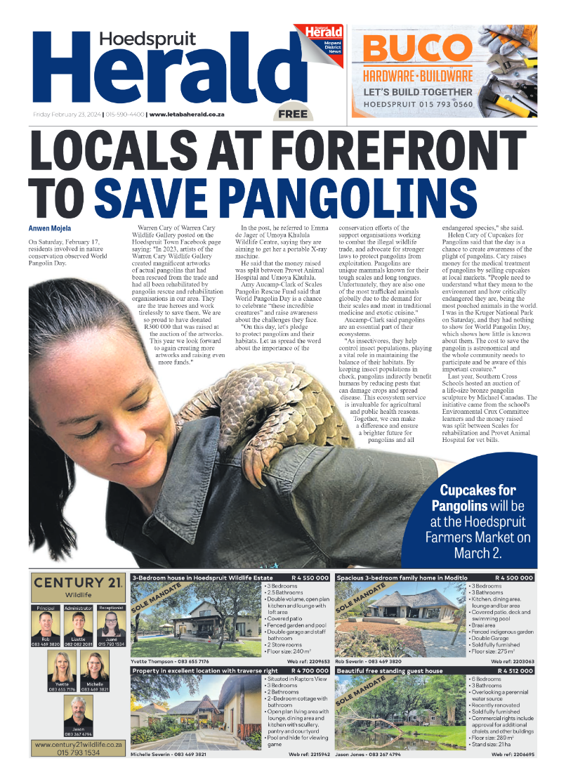 Hoedspruit Herald page 1