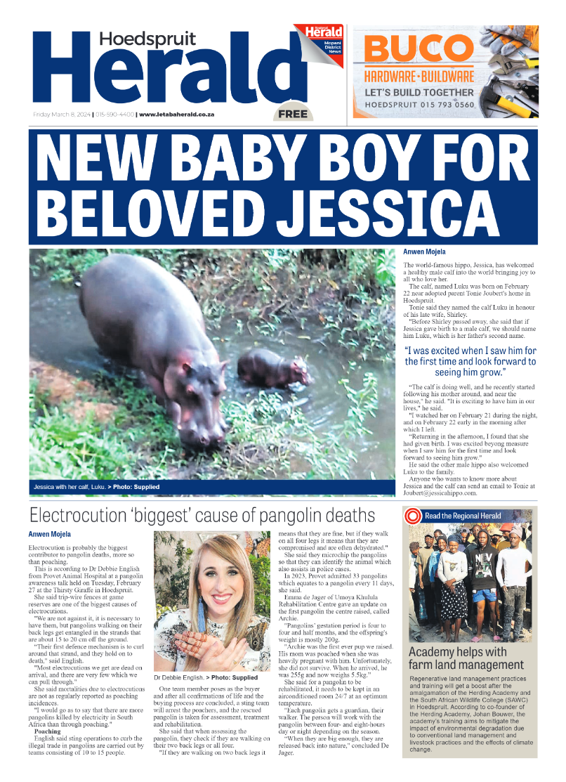 Hoedspruit Herald page 1