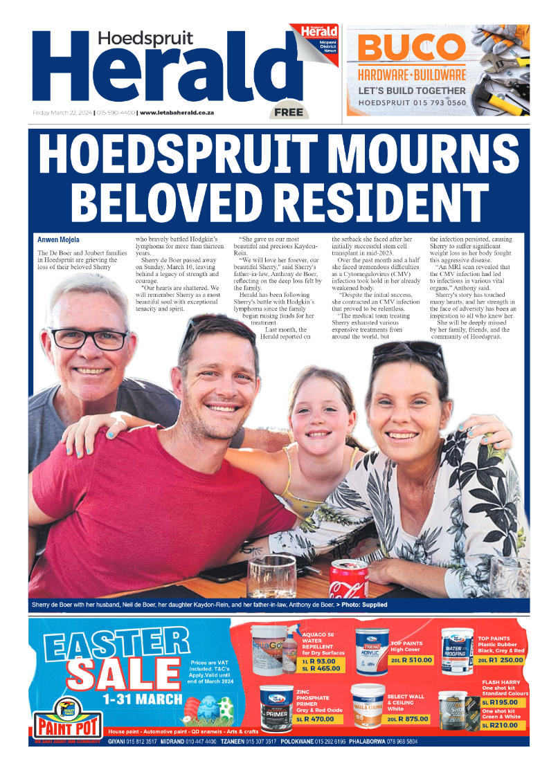 Hoedspruit Herald page 1