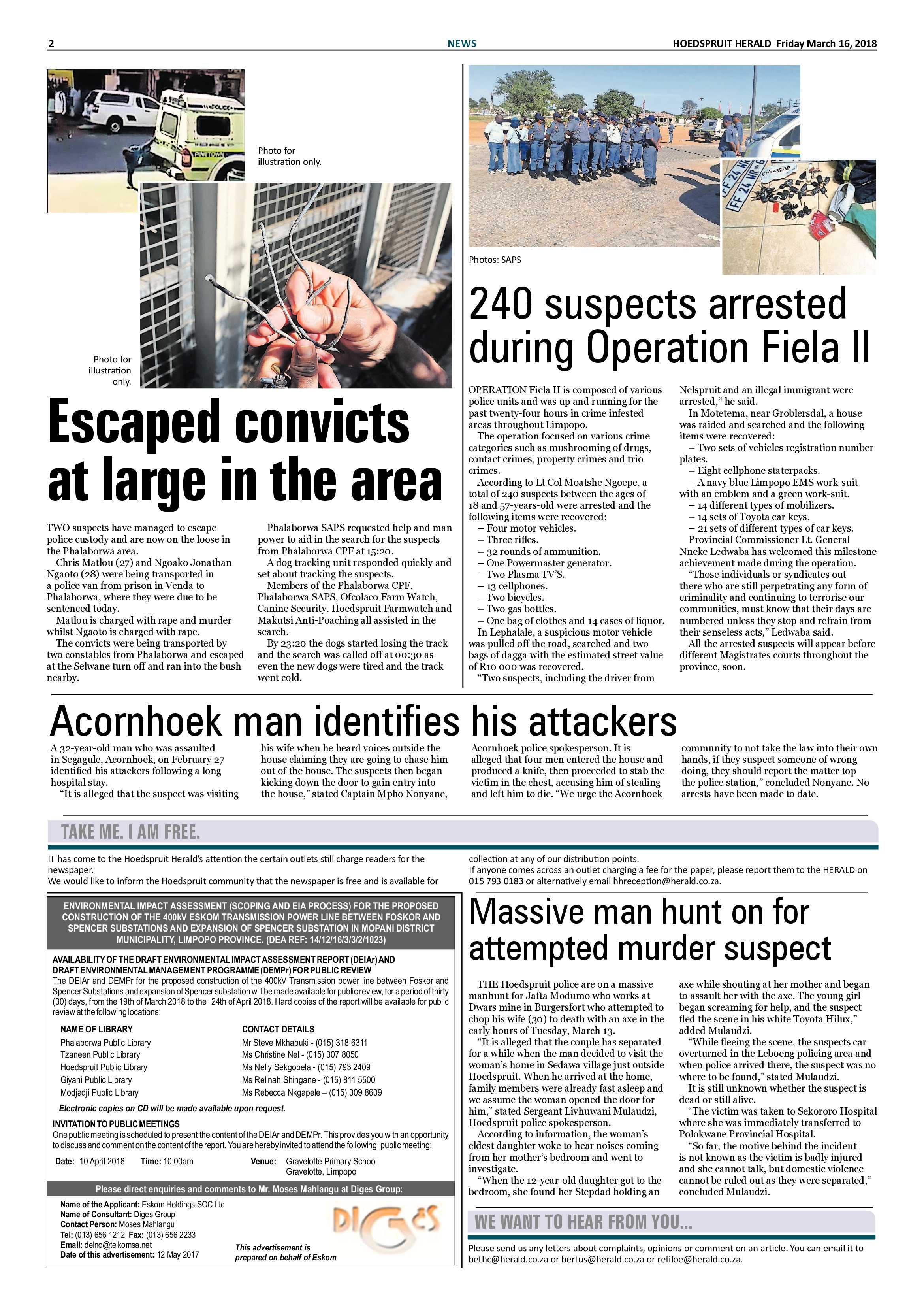 Hoedspruit Herald – 16 March 2018 page 2