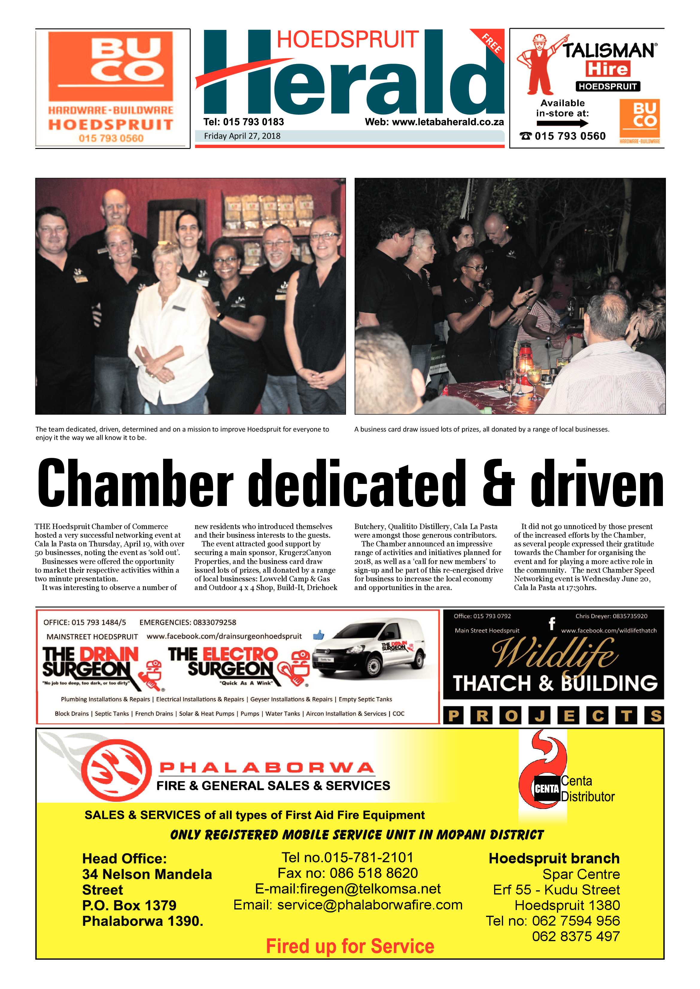 Hoedspruit Herald – 20 April 2018 page 1