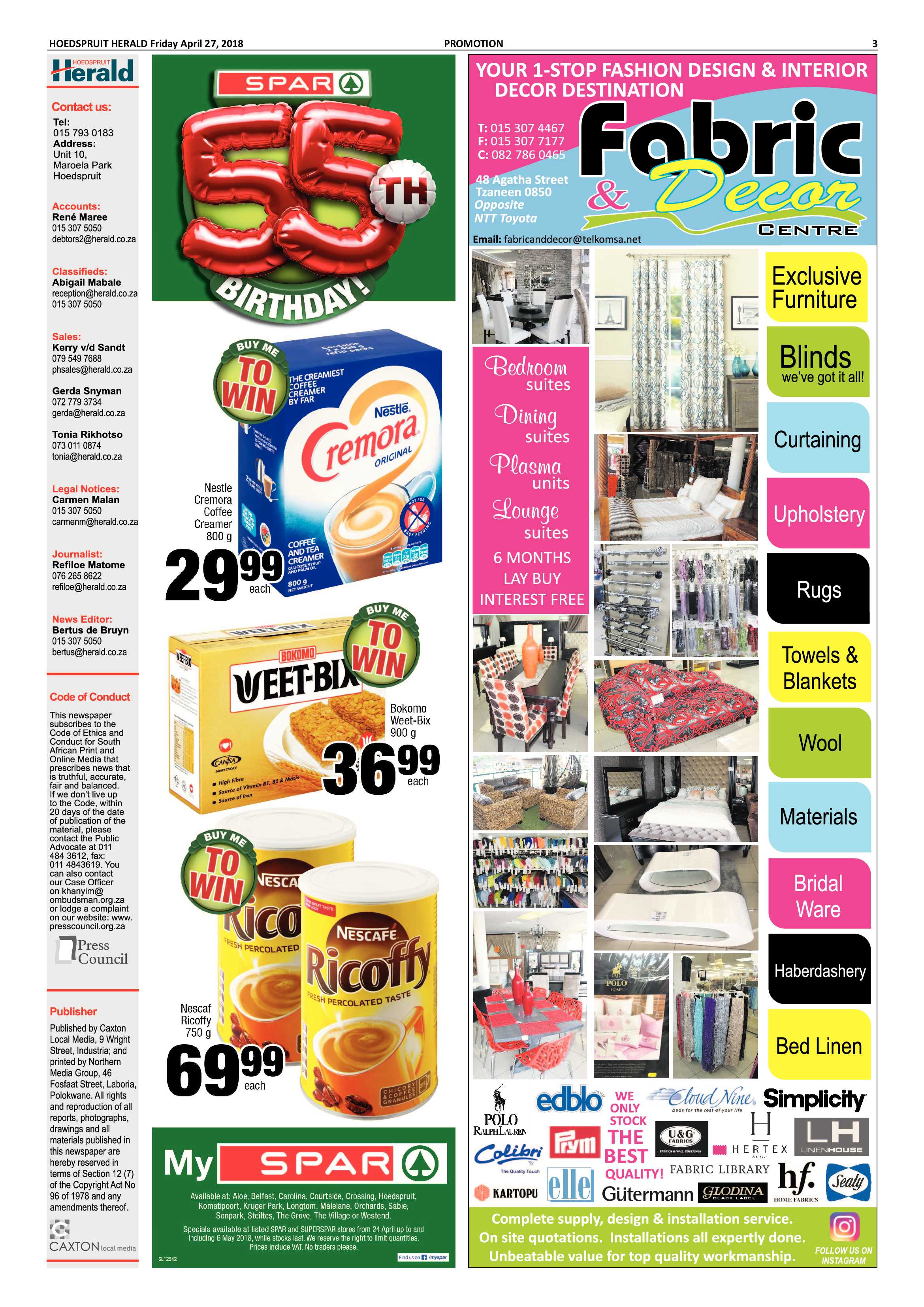 Hoedspruit Herald – 20 April 2018 page 3