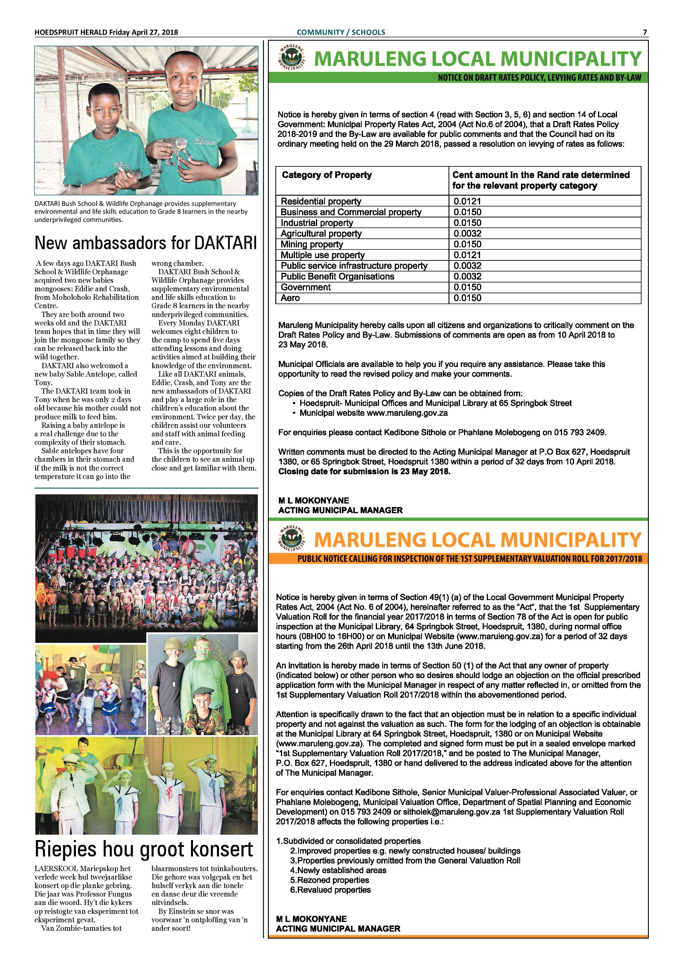 Hoedspruit Herald – 20 April 2018 page 7