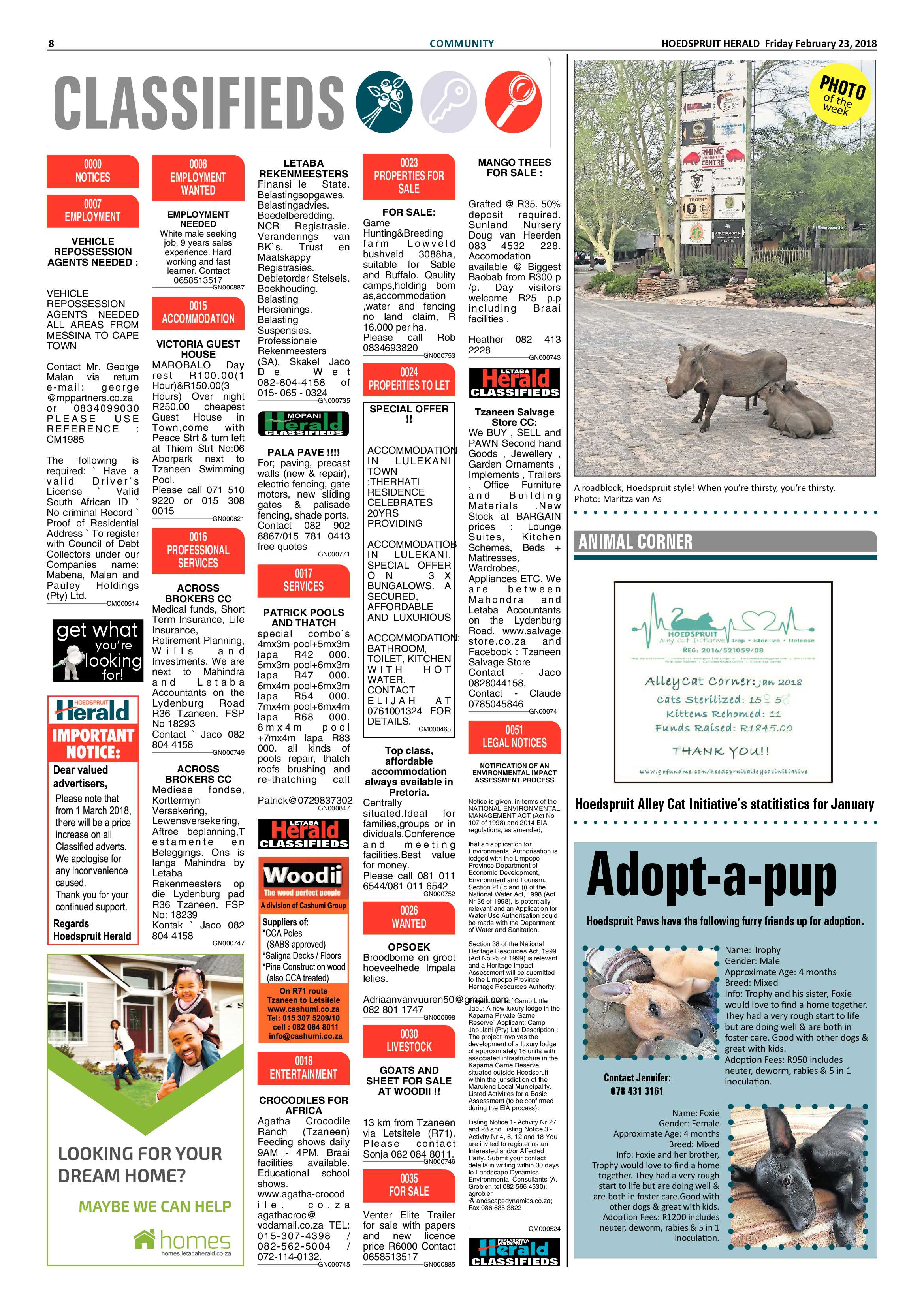 Hoedspruit Herald – 23 February 2018 page 8