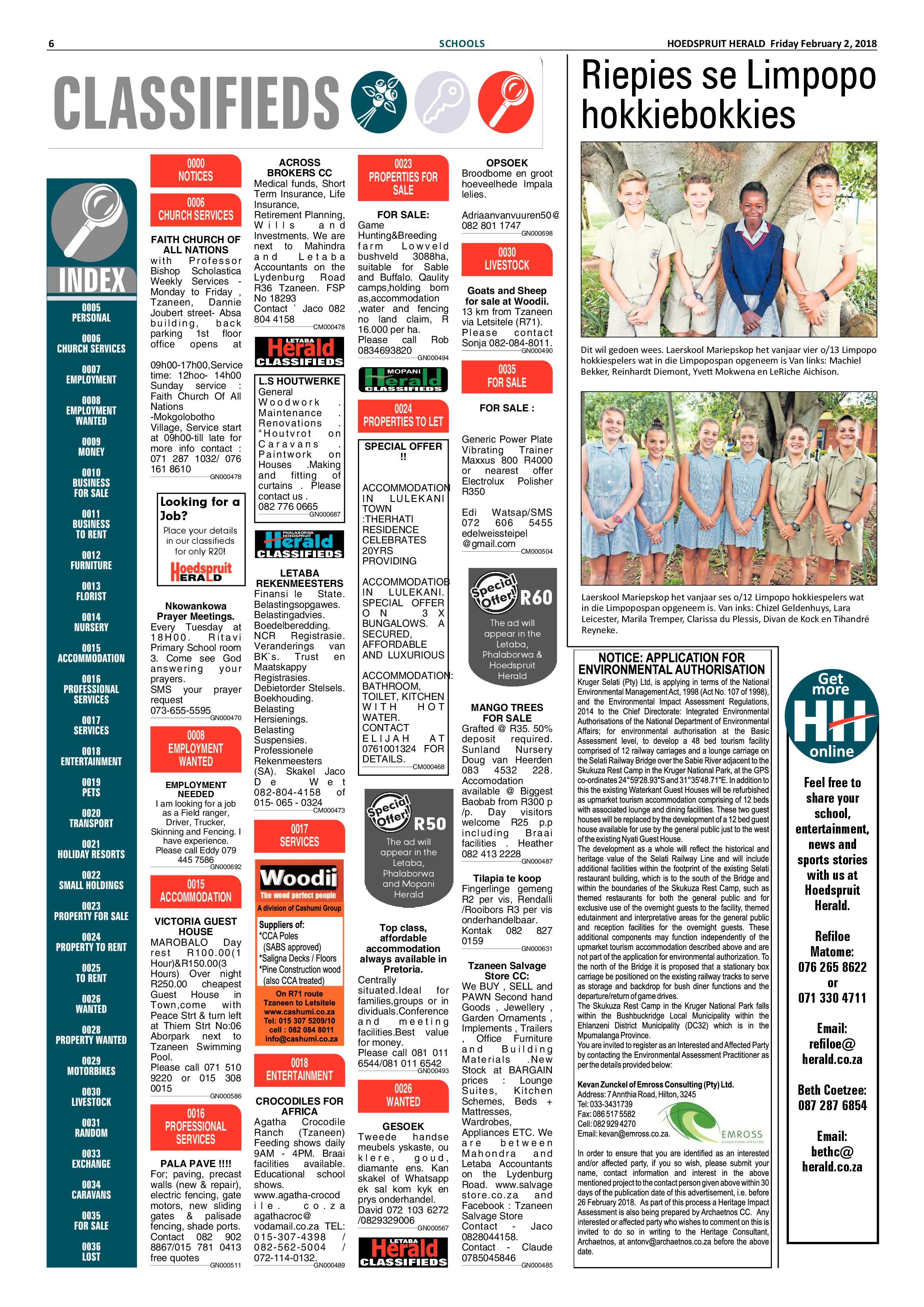 Hoedspruit Herald – 2 February 2018 page 6