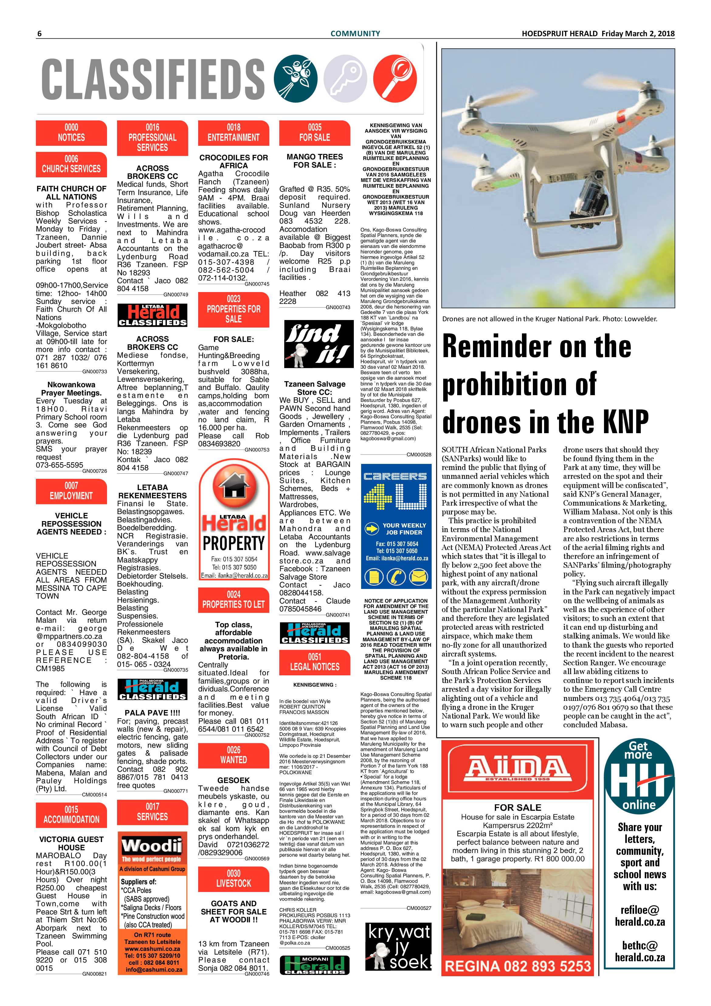 Hoedspruit Herald – 2 March 2018 page 6