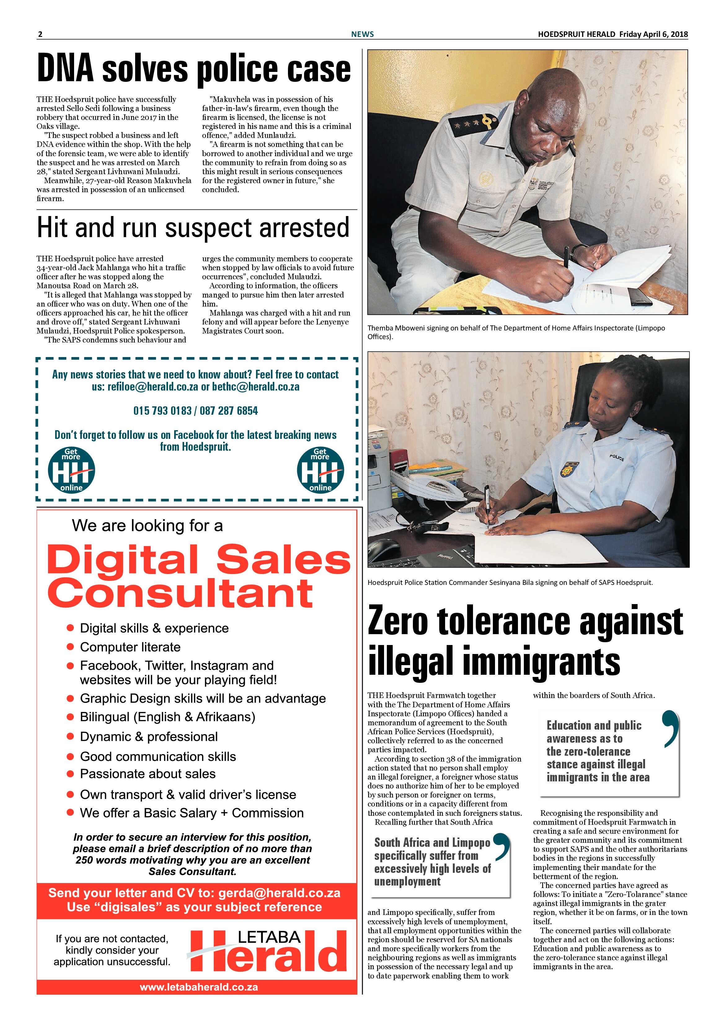 Hoedspruit Herald – 6 April 2018 page 2