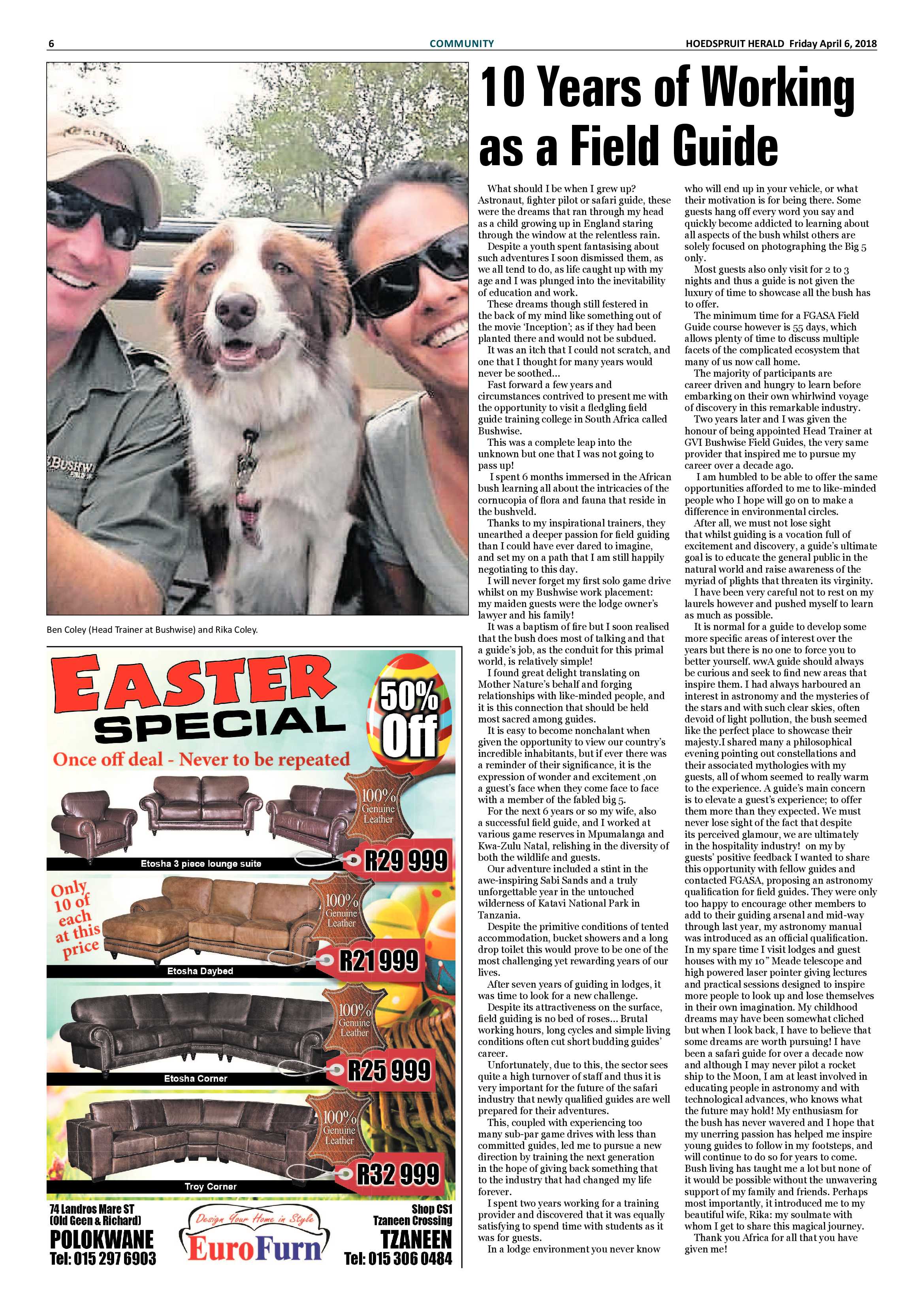 Hoedspruit Herald – 6 April 2018 page 6