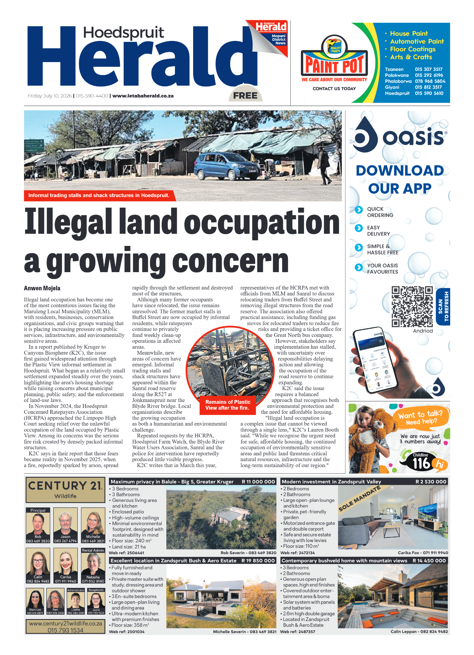 Hoedspruit Herald 10 July 2026 page 1