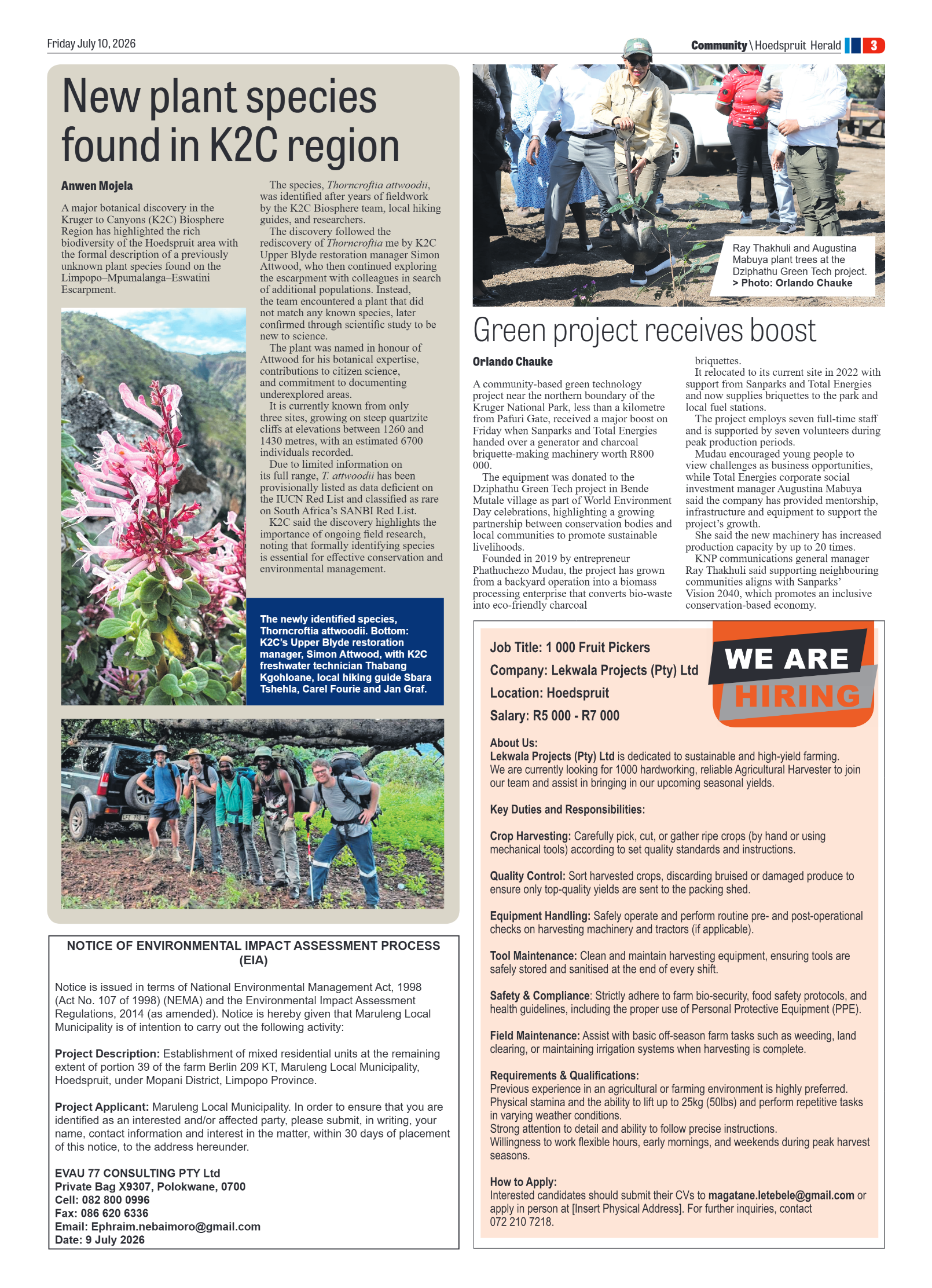 Hoedspruit Herald 10 July 2026 page 7