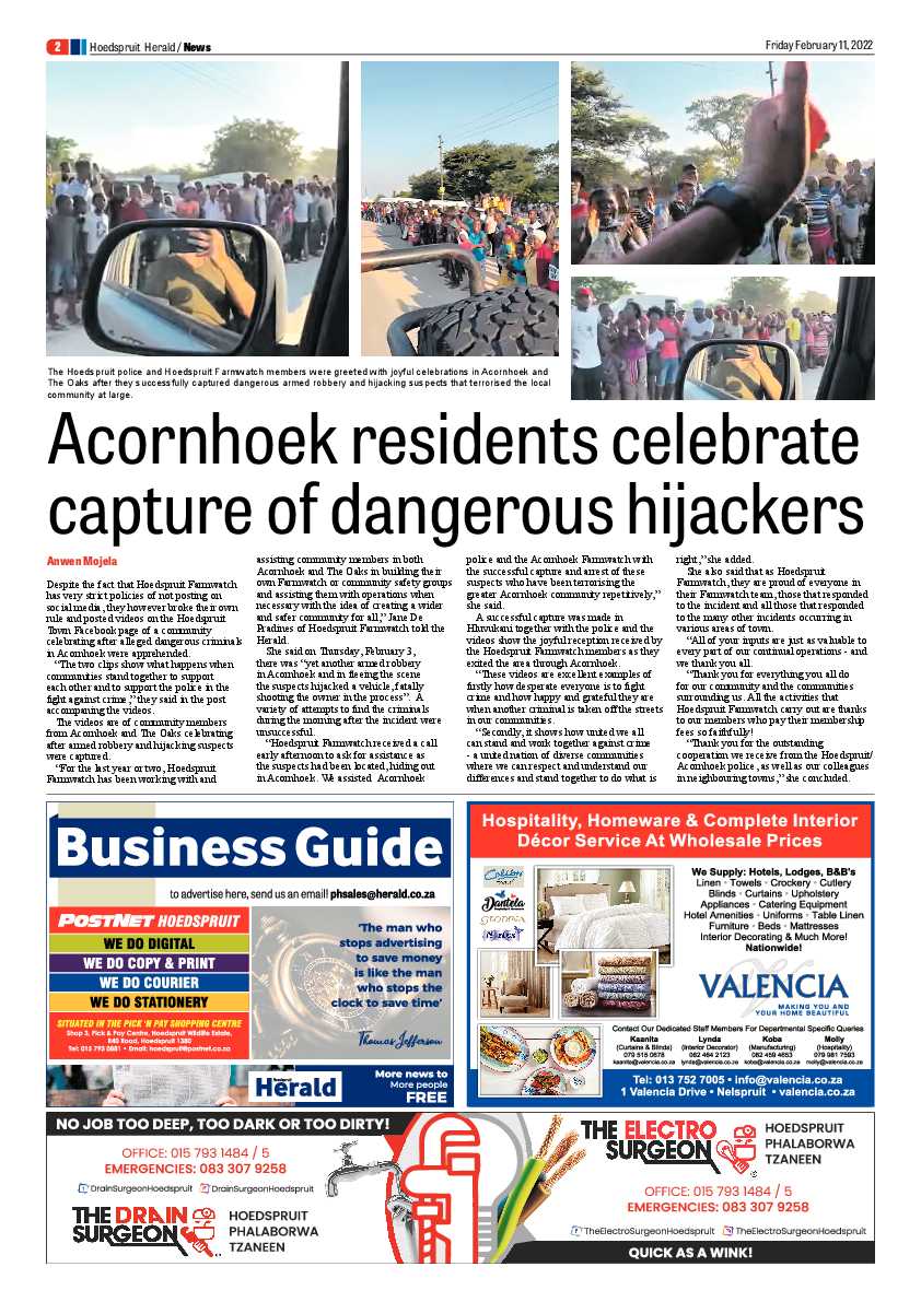 Hoedspruit Herald 11 Feb 2022 page 2