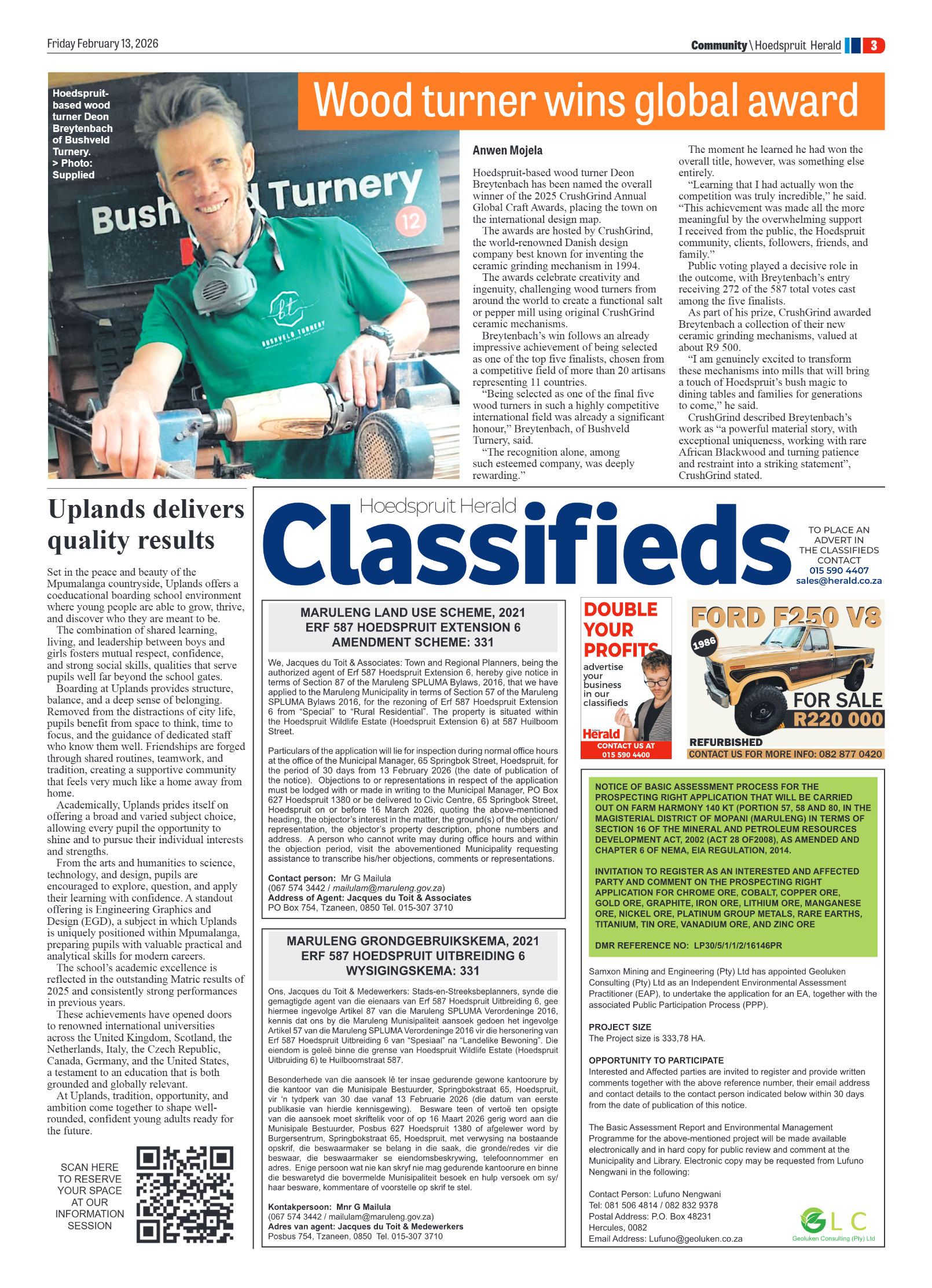 Hoedspruit Herald 13 Feb 2026 page 11