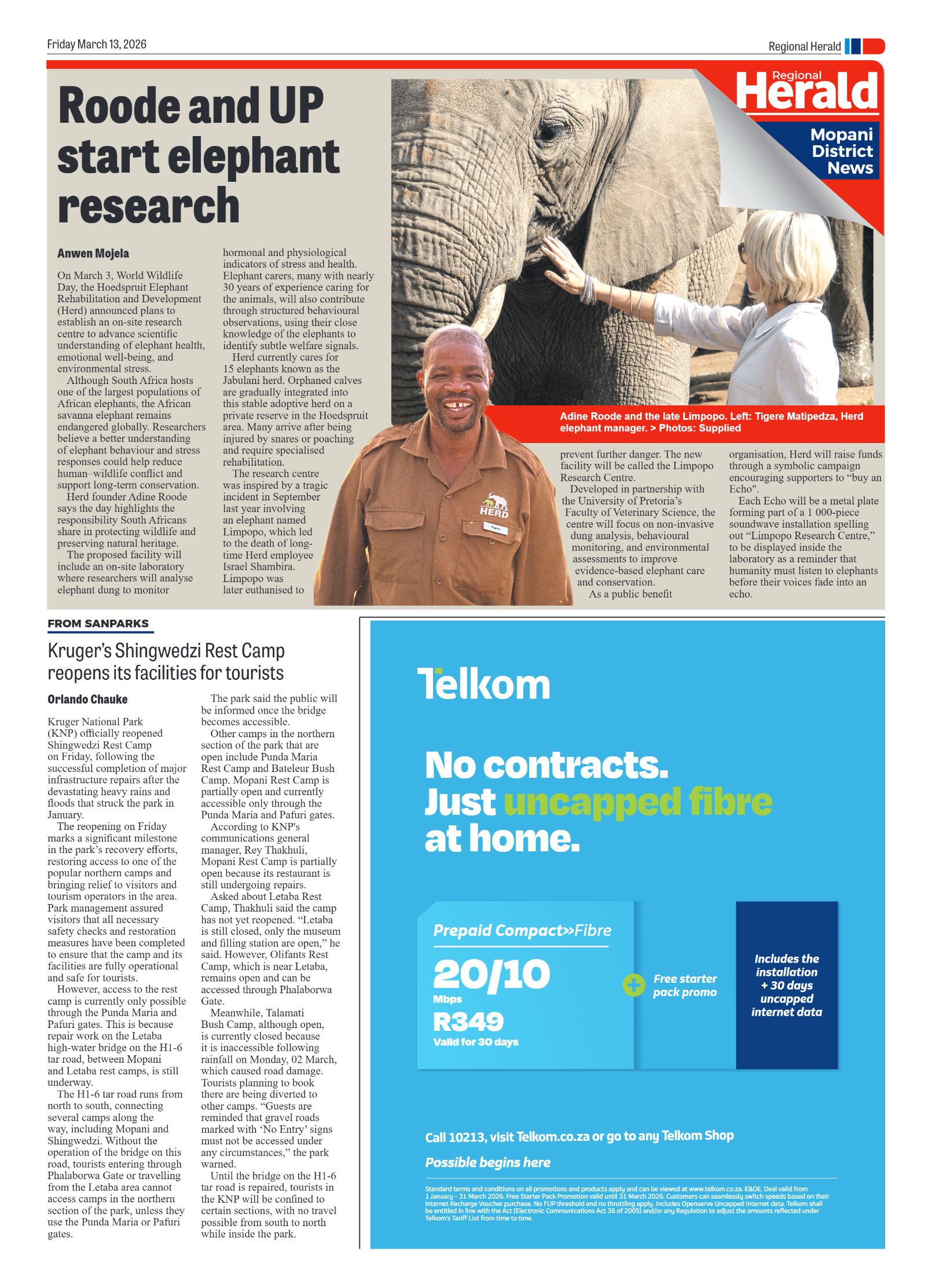 Hoedspruit Herald 13 March 2026 page 3