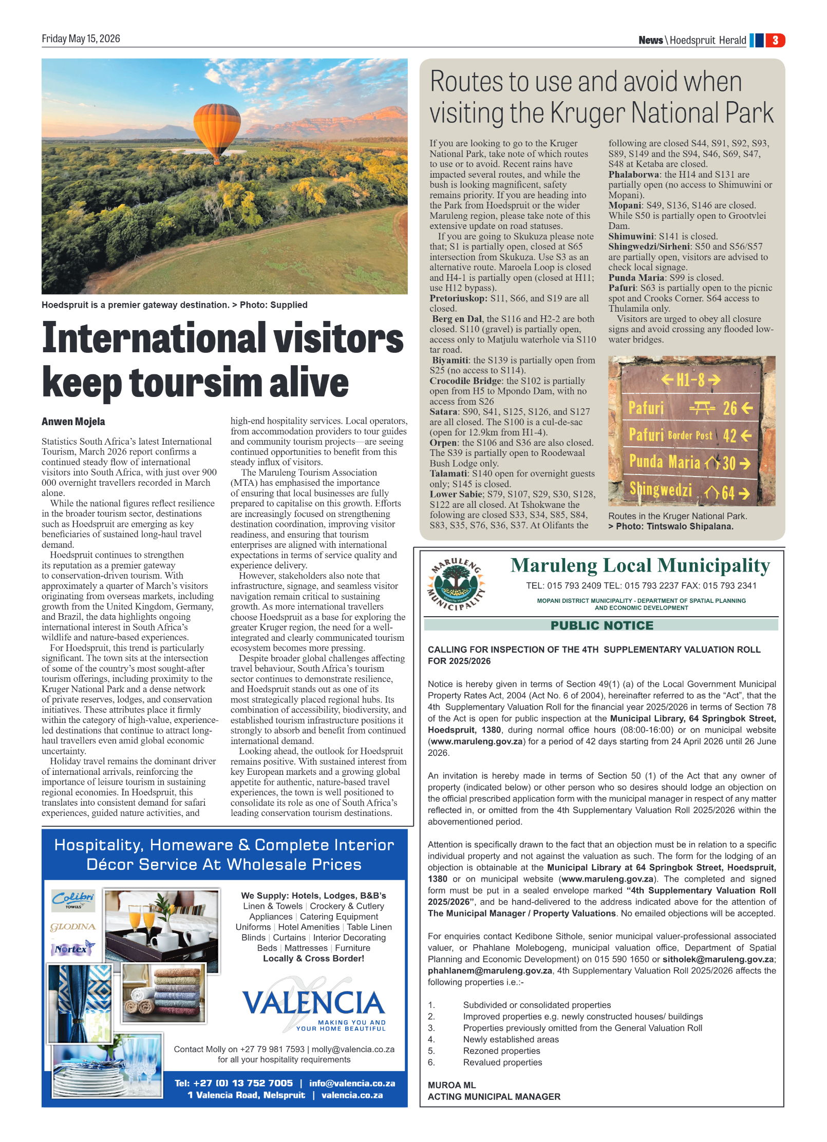 Hoedspruit Herald 15 May 2026 page 3