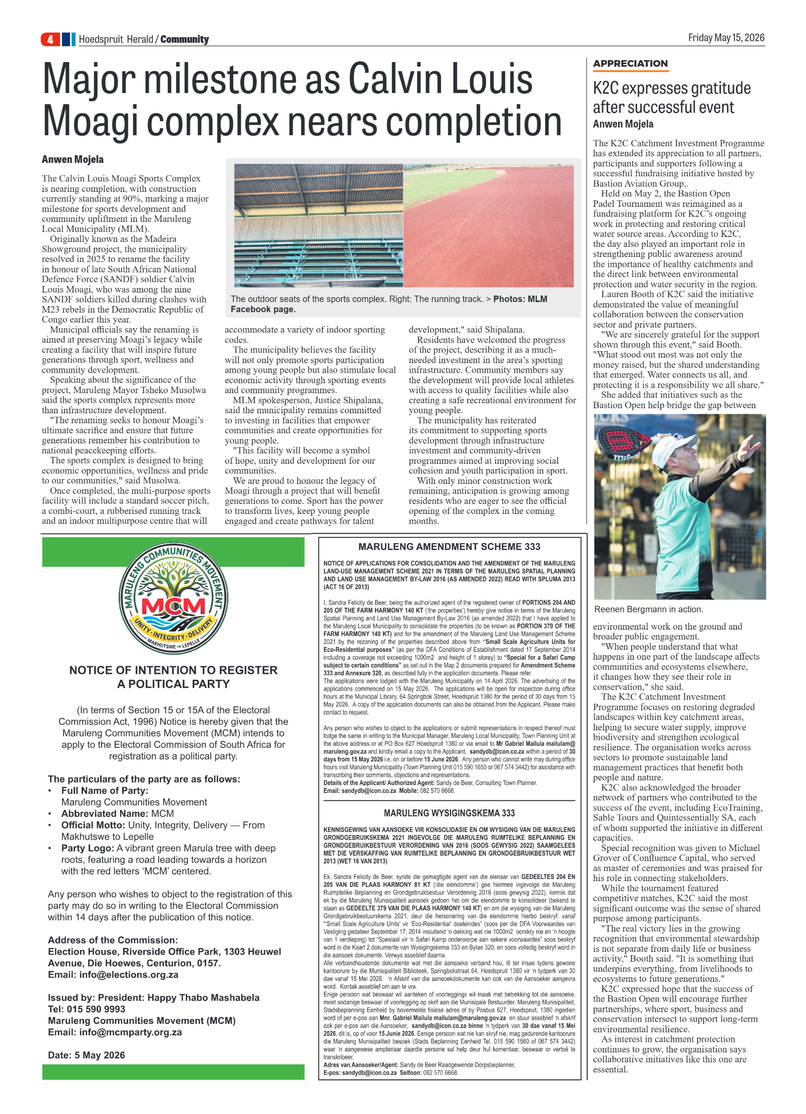 Hoedspruit Herald 15 May 2026 page 4