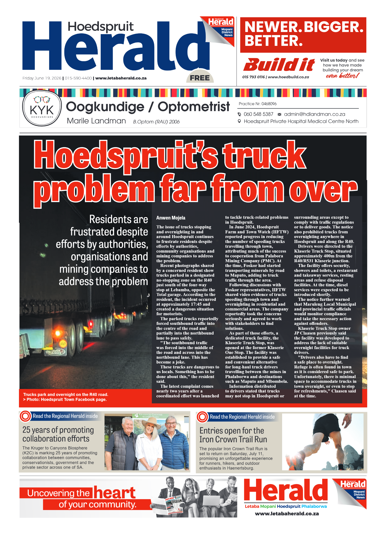 Hoedspruit Herald 19 June 2026 page 1