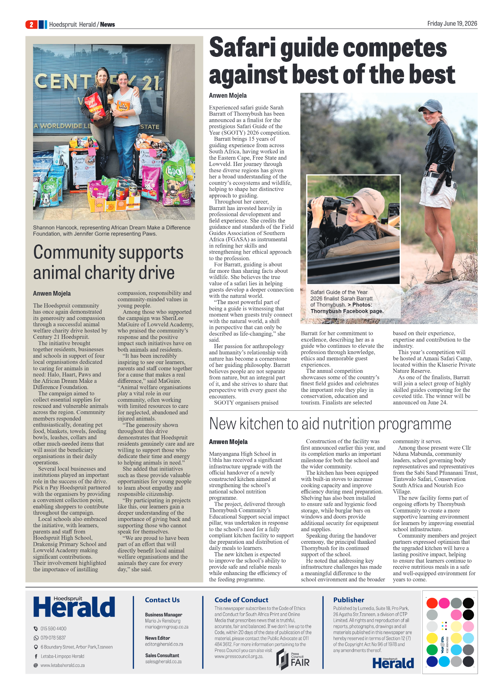 Hoedspruit Herald 19 June 2026 page 2