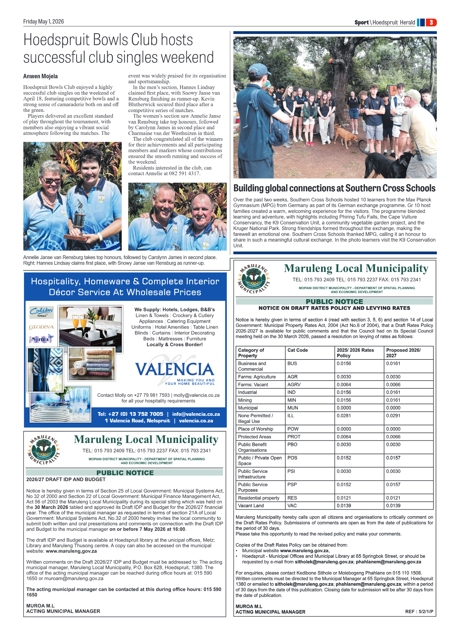 Hoedspruit Herald 1 May 2026 page 7