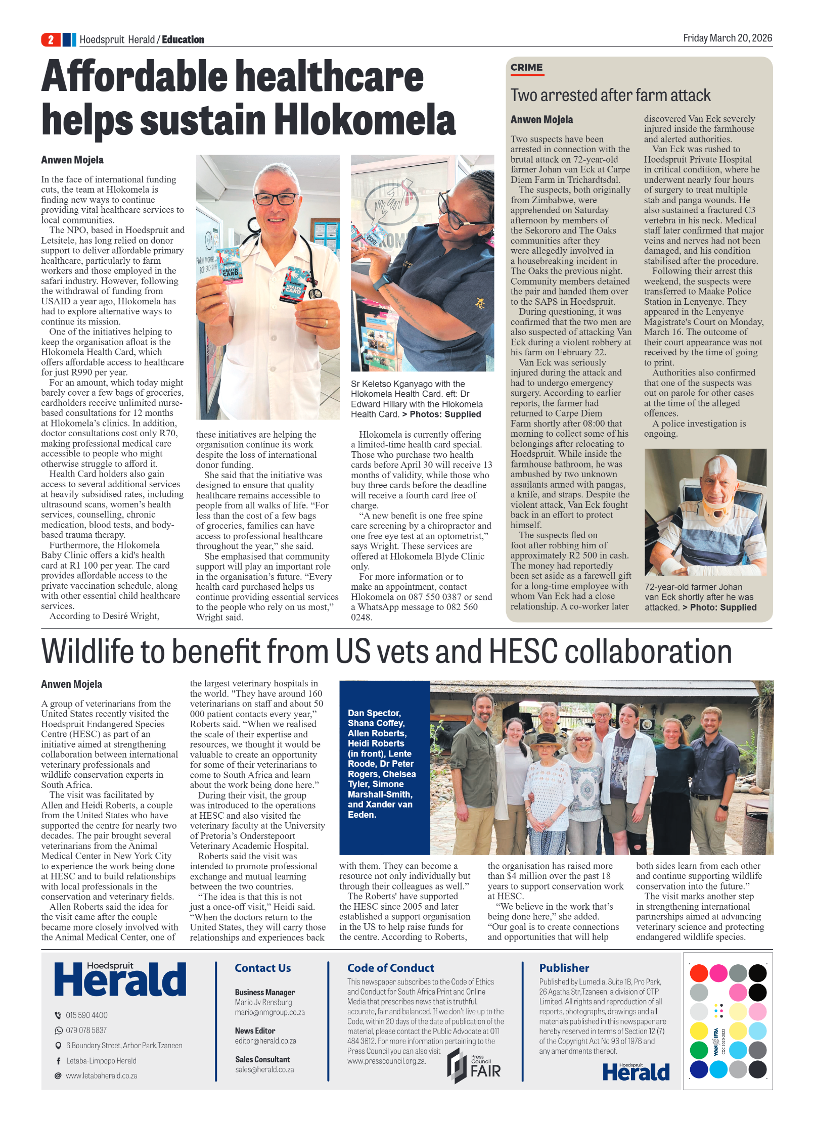 Hoedspruit Herald 20 March 2026 page 2