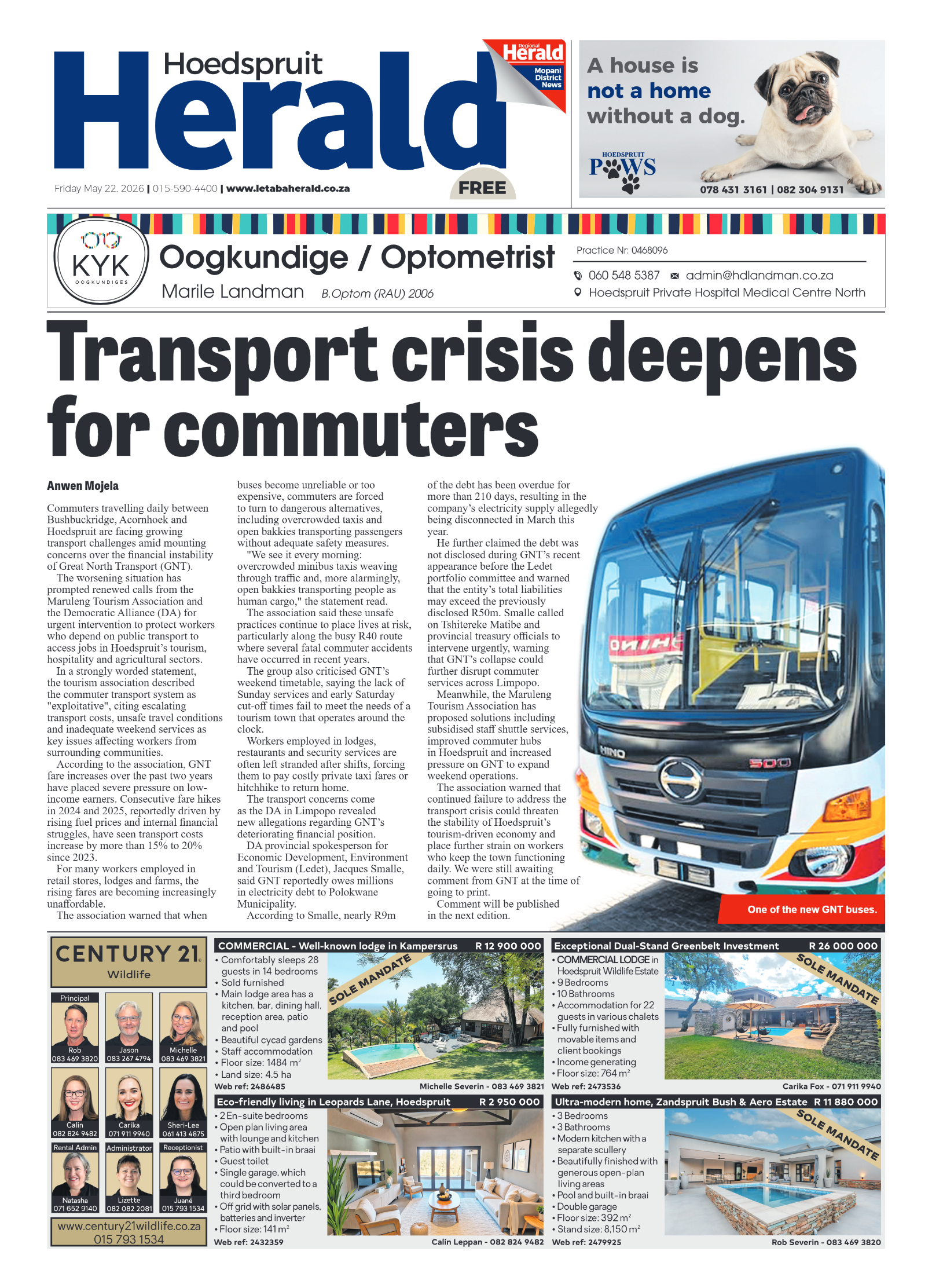 Hoedspruit Herald 22 May 2026 page 1