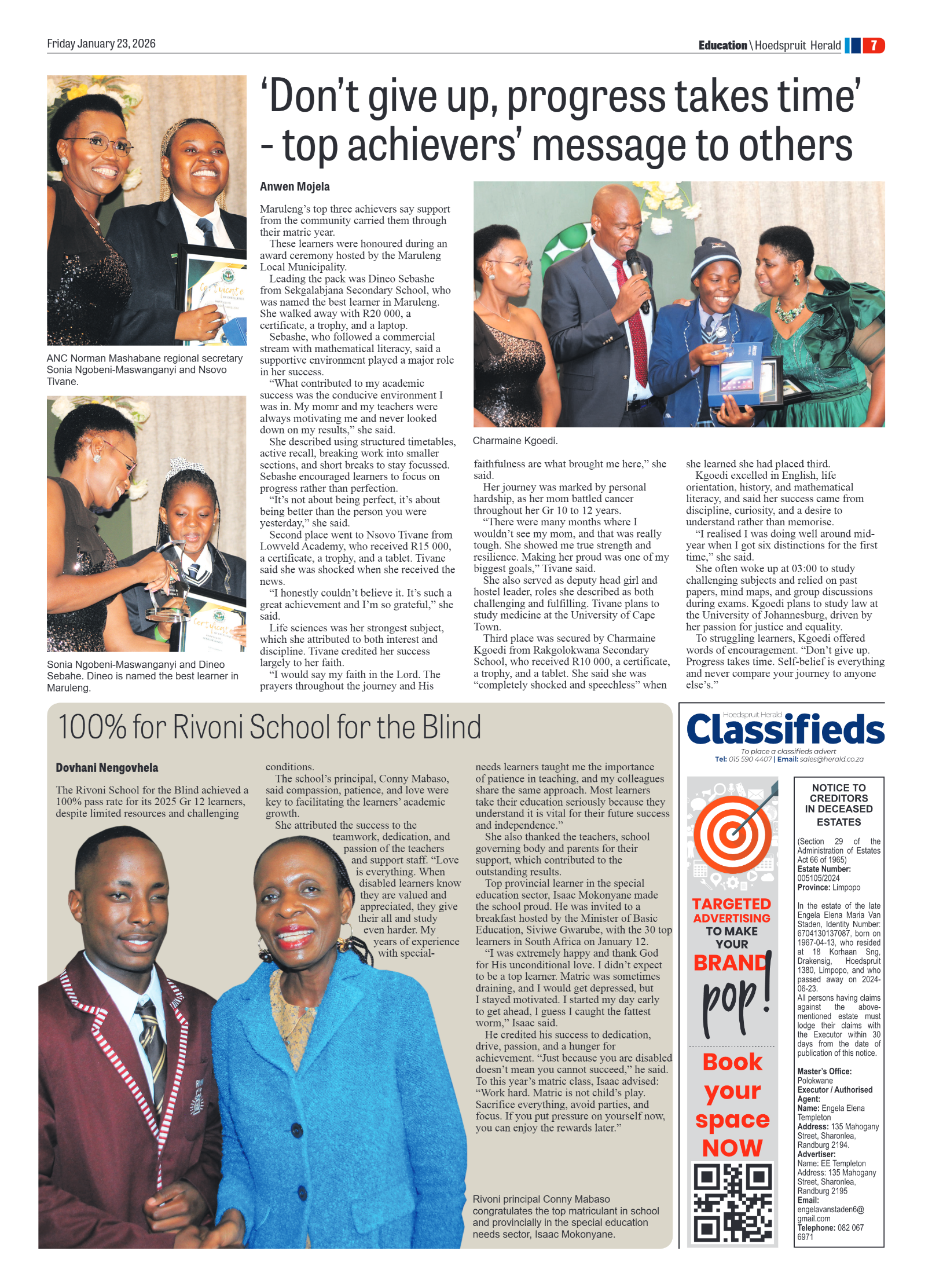 Hoedspruit Herald 23 Jan 2026 page 11