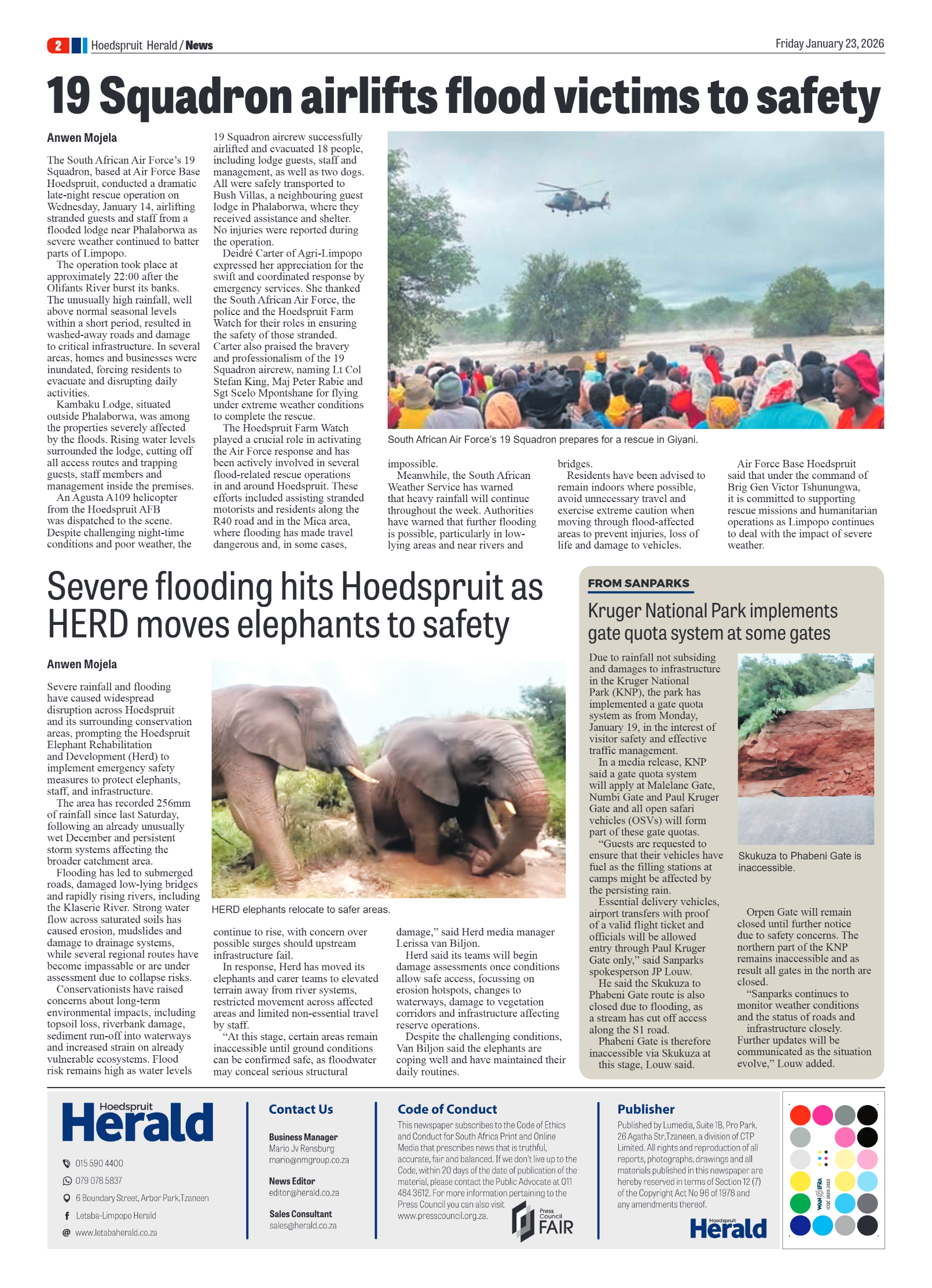 Hoedspruit Herald 23 Jan 2026 page 2