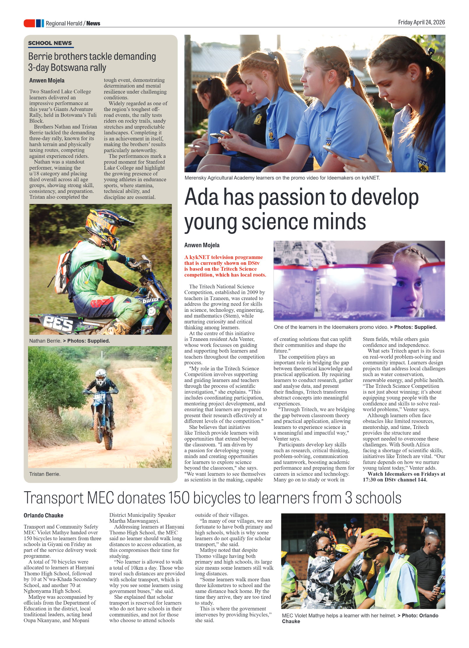 Hoedspruit Herald 24 April 2026 page 4