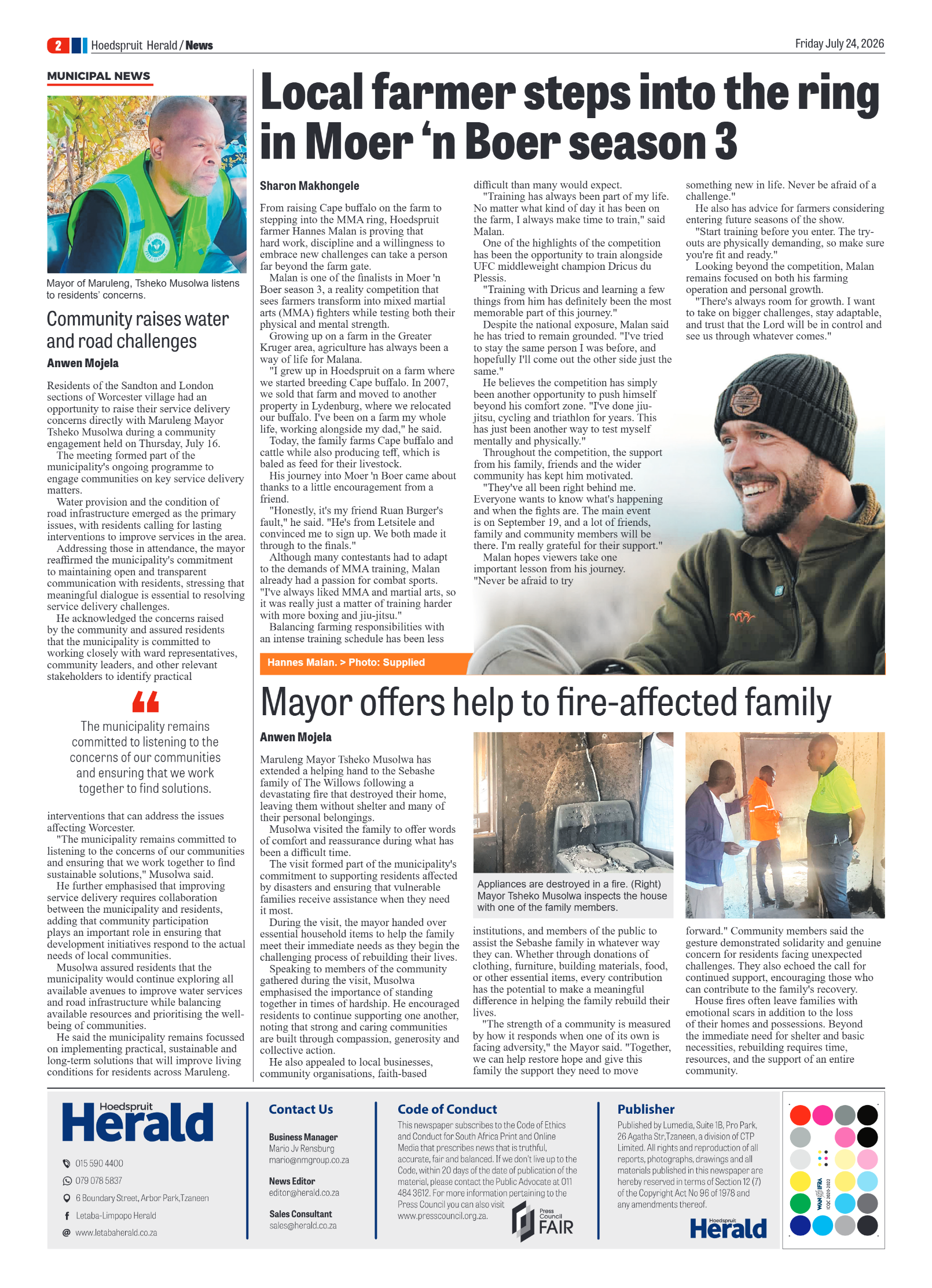 Hoedspruit Herald 24 July 2026 page 2
